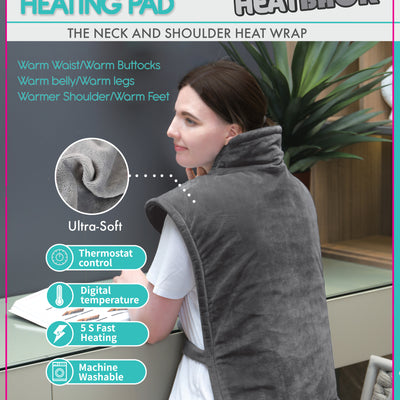 INSTA HEAT BACK Fast Heating, Soft Micro-Plush, Long Power Cord,  Provides Muscle Relief.