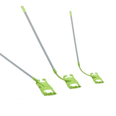 Milex Floormax Flexi Mop – 360° Rotating Flat Mop with Telescopic Handle for Wet & Dry Cleaning
