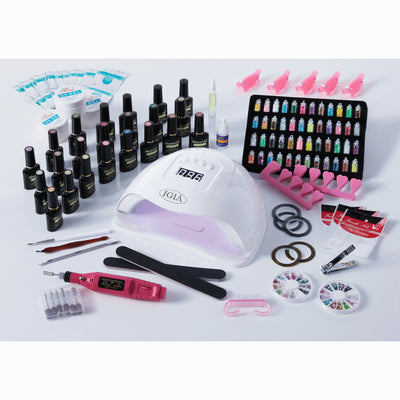 IGIA  Nail Salon Kit with UV LED Lamp Manicure Set – Tools & Colors Nail Gel Polish Kit